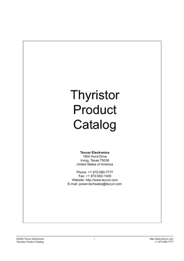Thyristor Product Catalog *