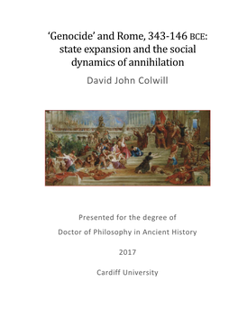 'Genocide' and Rome, 343-146 BCE: State Expansion and the Social Dynamics of Annihilation