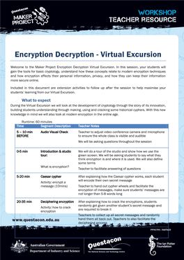 Encryption Decryption - Virtual Excursion