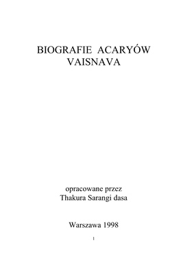 Biografie Acaryów Vaisnava