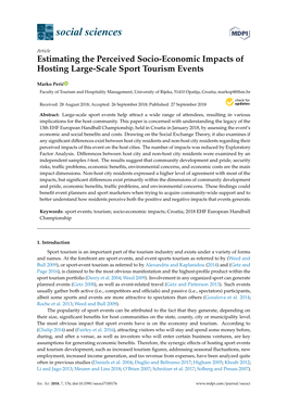 Estimating the Perceived Socio-Economic Impacts of Hosting Large-Scale Sport Tourism Events