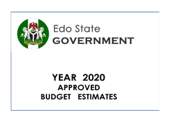 YEAR 2020 APPROVED BUDGET ESTIMATES TABLE of CONTENTS Page No