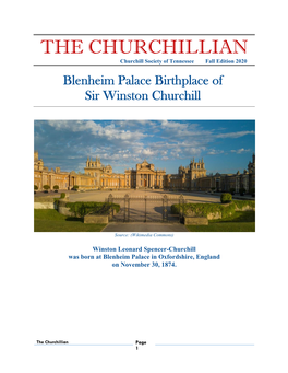 THE CHURCHILLIAN Churchill Society of Tennessee Fall Edition 2020