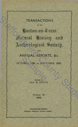 Burton-On-Trent Natural History and Archaeological Society