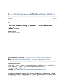 Their Eyes Were Watching a Goddess: Zora Neale Hurston's Vodou Subtext