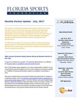 Monthly Partner Update - July, 2017