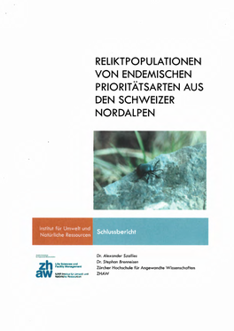 Reliktpopulationen Von Endemischen Prioritätsarten Aus Den Schweizer Nordalpen