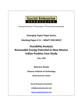 Renewable Energy Potential in New Mexico Indian Pueblos Case Study