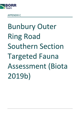 Bunbury Outer Ring Road Southern Section Targeted Fauna Assessment (Biota 2019B)