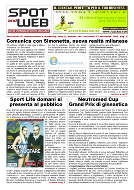 Comunica Con Simonetta, Nuova Realtà Milanese Sport Life Domani Si