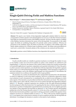 Single-Qubit Driving Fields and Mathieu Functions