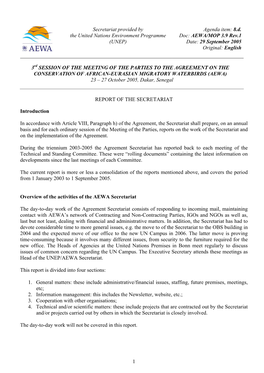 (UNEP) Agenda Item: 8.D. Doc: AEWA/MOP 3.9 Rev.1 Date