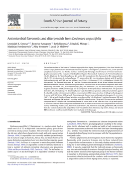 Antimicrobial Flavonoids and Diterpenoids from Dodonaea