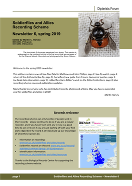 Soldierflies and Allies Recording Scheme Newsletter 6, Spring 2019