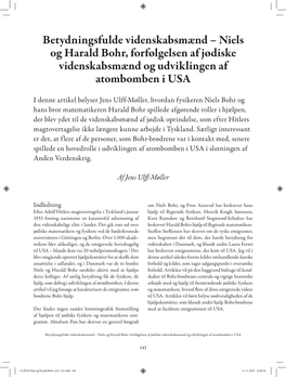 Niels Og Harald Bohr, Forfølgelsen Af Jødiske Videnskabsmænd Og Udviklingen Af Atombomben I USA