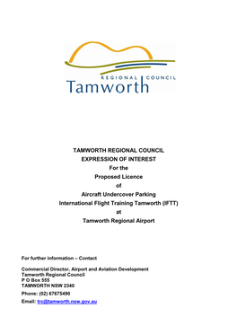 TAMWORTH REGIONAL COUNCIL EXPRESSION of INTEREST For