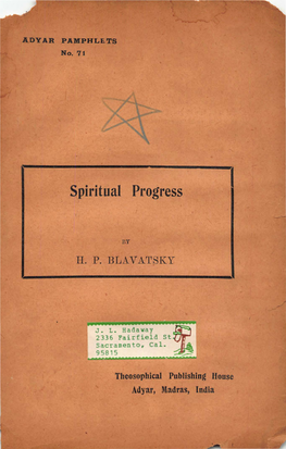 Spiritual Progress