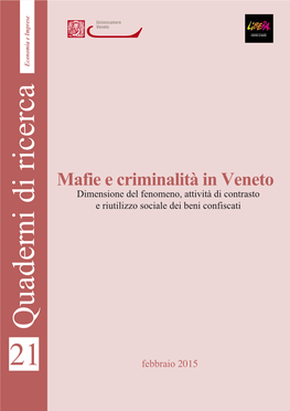 21 Febbraio 2015 “Quaderni Di Ricerca” Di Unioncamere Del Veneto