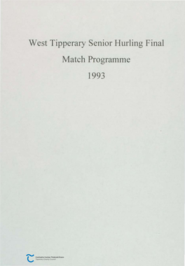 West Tipperary Senior Hurling Final Match Programme 1993