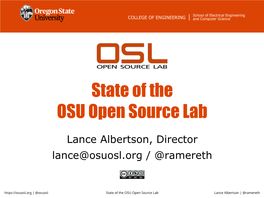 State of the OSU Open Source Lab