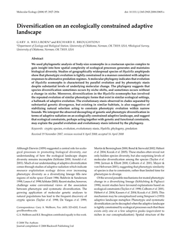 Diversification on an Ecologically Constrained Adaptive Landscape