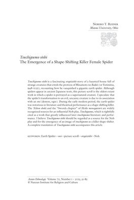 Tsuchigumo Sōshi the Emergence of a Shape-Shifting Killer Female Spider