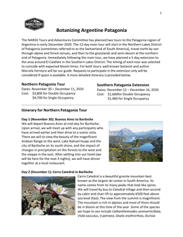 NARGS 2020 Patagonia Tour & Extension