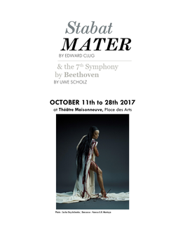 OCTOBER 11Th to 28Th 2017 at Théâtre Maisonneuve, Place Des Arts