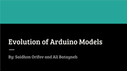 Evolution of Arduino Models