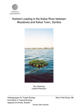 Nutrient Loading in the Kafue River Between Mazabuka and Kafue Town, Zambia