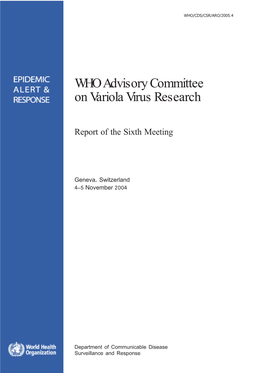 WHO Advisory Committee on Variola Virus Research