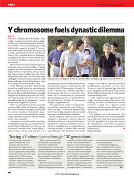 Y Chromosome Fuels Dynastic Dilemma