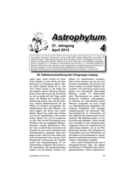 Astrophytum, 21. Jahrgang, April 2013