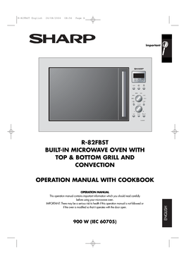 R-82Fbst Built-In Microwave Oven with Top & Bottom Grill and Convection