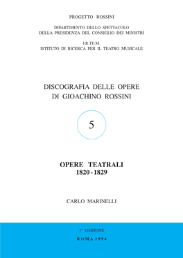 Gioachino Rossini I H C a O I G
