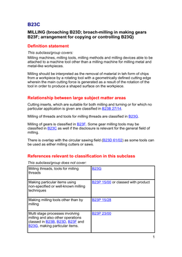 MILLING (Broaching B23D; Broach-Milling in Making Gears B23F; Arrangement for Copying Or Controlling B23Q)