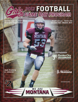 September 1, 2012 Game Day Grizzly Football Program