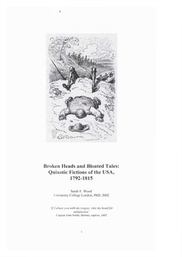Broken Heads and Bloated Tales: Quixotic Fictions of the USA, 1792-1815