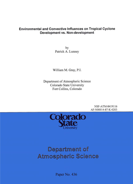 Environmental and Convective Influences on Tropical Cyclone Development Vs. Non-Development