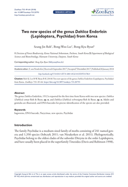 Two New Species of the Genus Dahlica Enderlein (Lepidoptera, Psychidae) from Korea