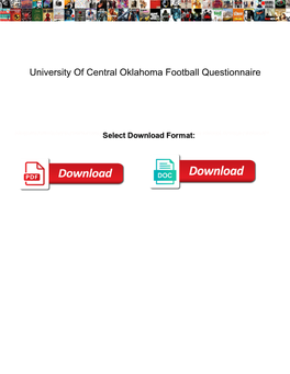 University of Central Oklahoma Football Questionnaire