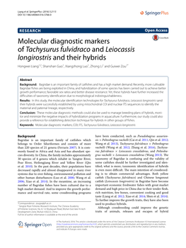 Molecular Diagnostic Markers of Tachysurus Fulvidraco And