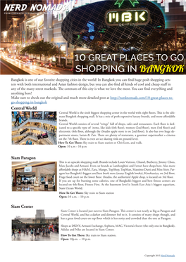 10 Great Places to Go Shopping in Bangkok