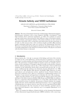 Kinetic Helicity and MHD Turbulence