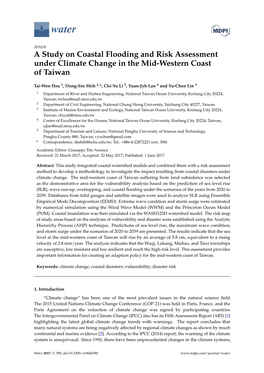 A Study on Coastal Flooding and Risk Assessment Under Climate Change in the Mid-Western Coast of Taiwan