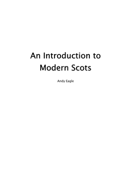 An Introduction to Modern Scots