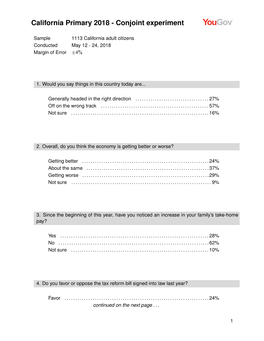 California Primary 2018 - Conjoint Experiment