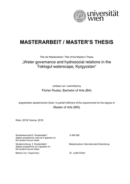 Masterarbeit / Master's Thesis