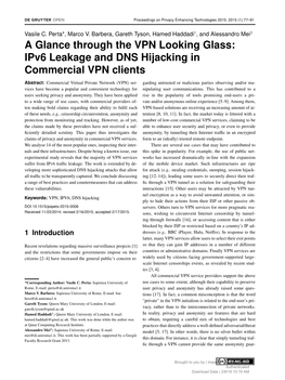 A Glance Through the VPN Looking Glass Ipv6