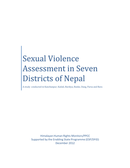 Sexual Violence Assessment in Seven Districts of Nepal